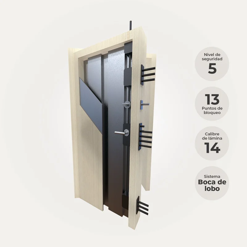 PUERTA DE SEGURIDAD 3″ DOS TAB