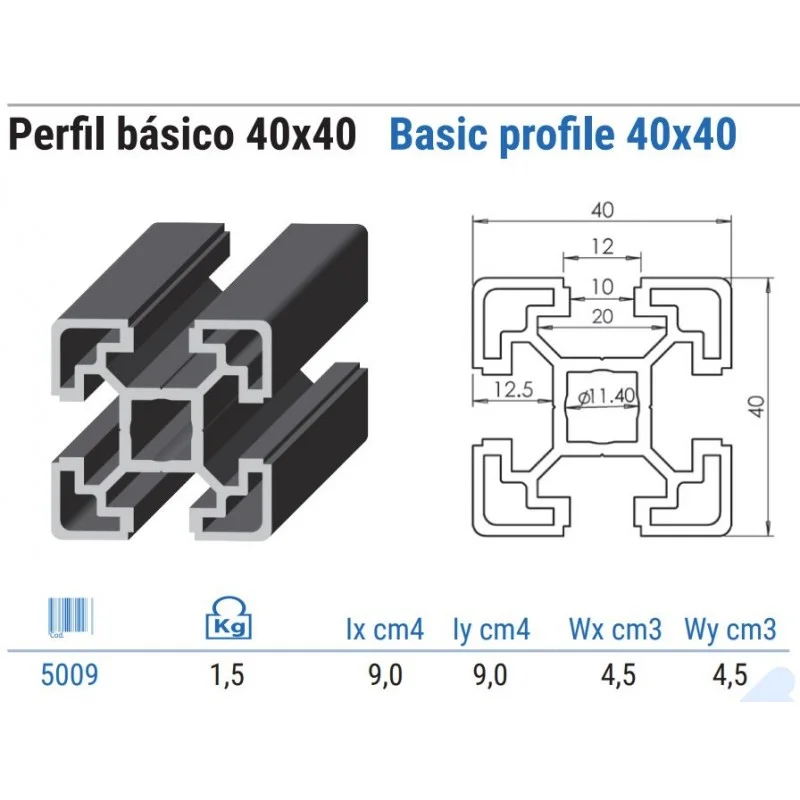 TC-140 40 X 20 E= 1.50 MM