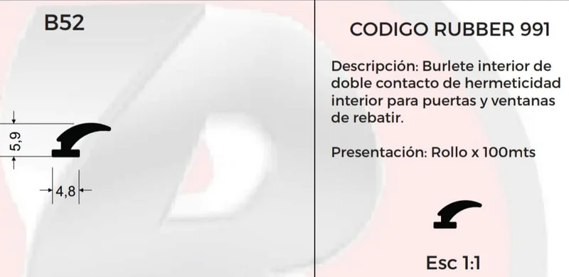 BURLETE HERMETICO INTERIOR B52