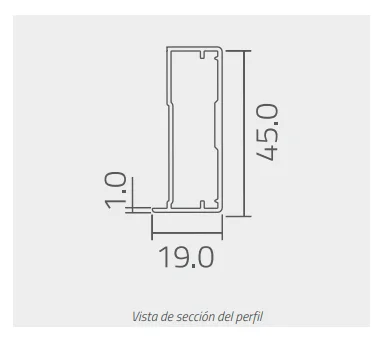 PERFIL P/ PUERTAS 20X45 CITY