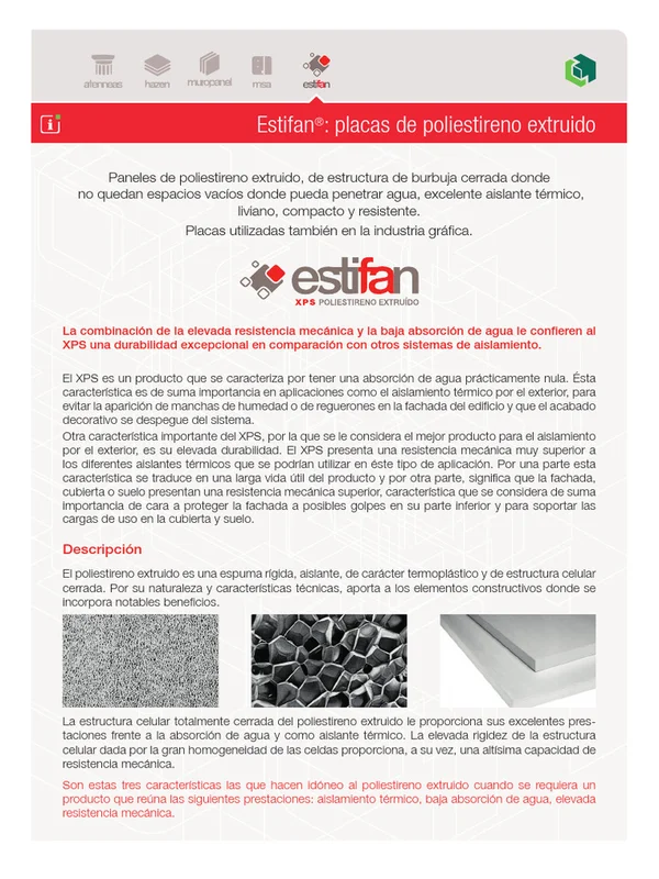 PLACA ESTIFAN P/EIFS RECTO