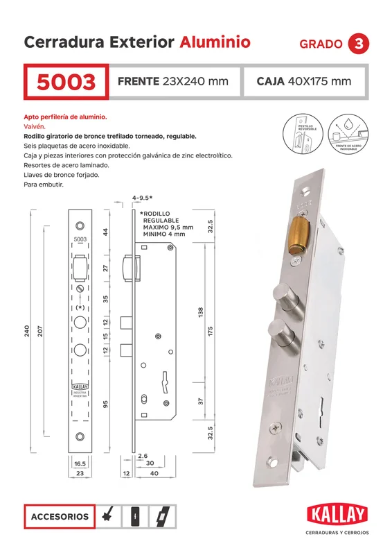 CE5003 CERRADURA KALLAY EMBUTI
