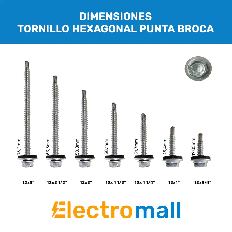TORNILLO HEX 12X3/4 PLUG CONICO PTA MECHA 19MM