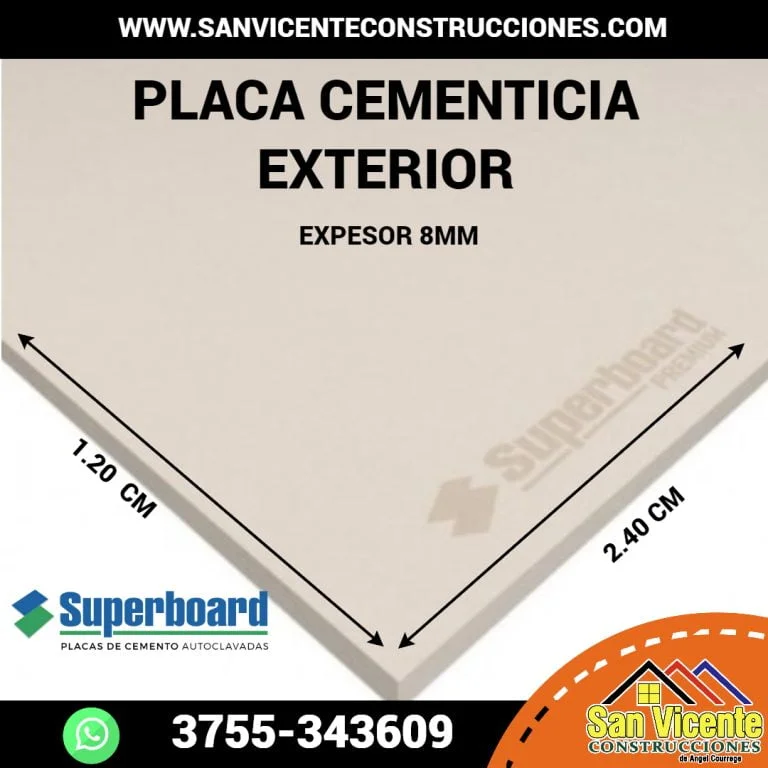 PLACA SUPERBOARD SQ 8MM RECTIF