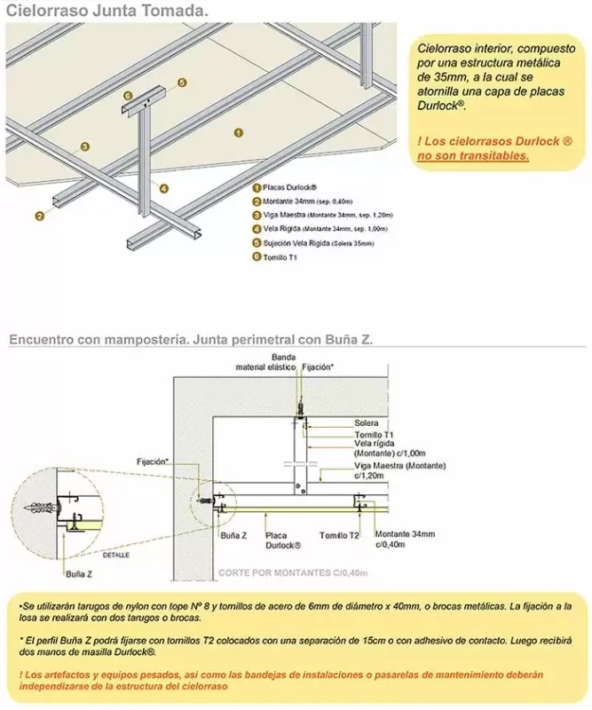 CIELORRASO DESMONTABLE DURLOCK