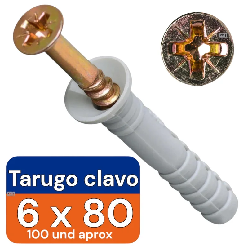 TARUGO PY PLUS C/CLAVO 6 X80MM