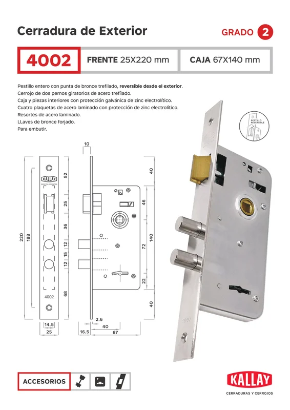 CERRADURA KALLAY 4002