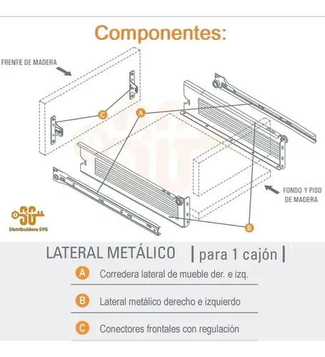 LATERAL CAJON METALICO 150X500