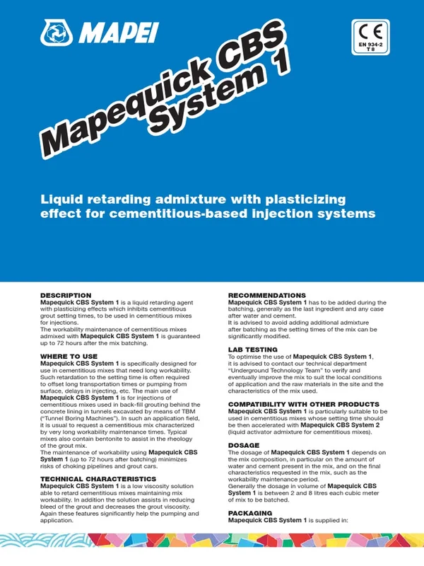 MAPEQUICK CBS SYSTEM 1
